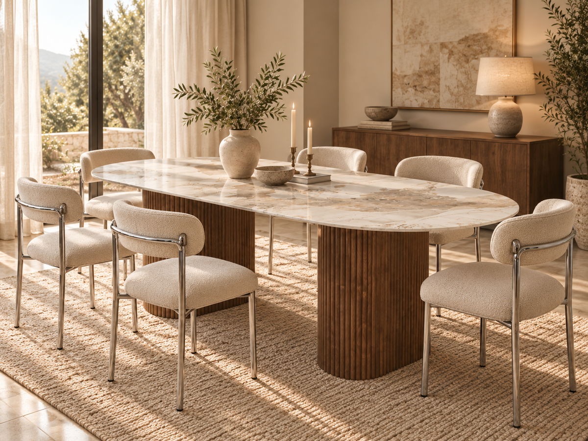 Avena tafel en stoelen gecentreerd
