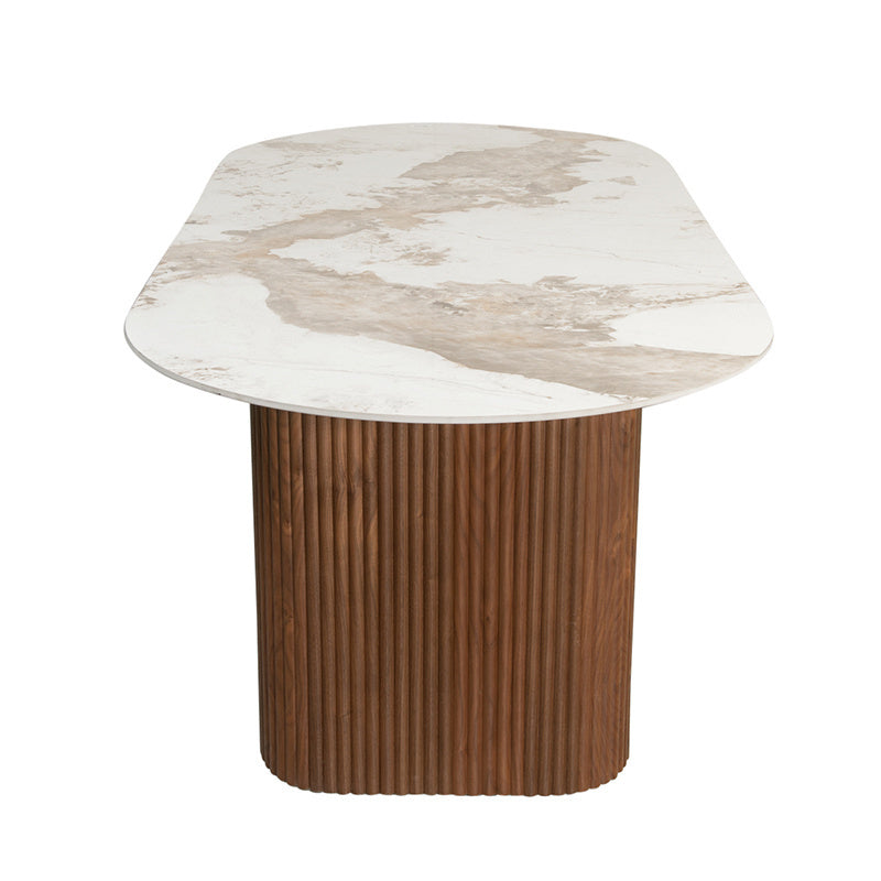 Urban eettafel ceramic marmer/walnoot, productdetail | Zwarthuisje