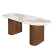 Urban eettafel met ceramic marmerlook en walnoot | Zwarthuisje