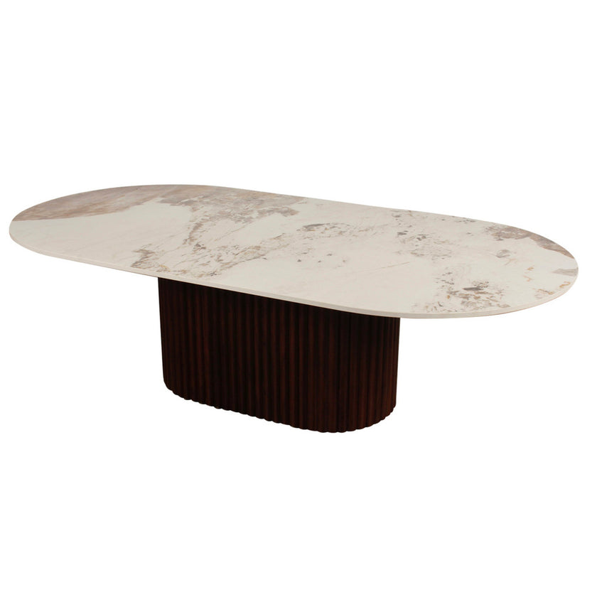 Urban salontafel marmer/walnoot