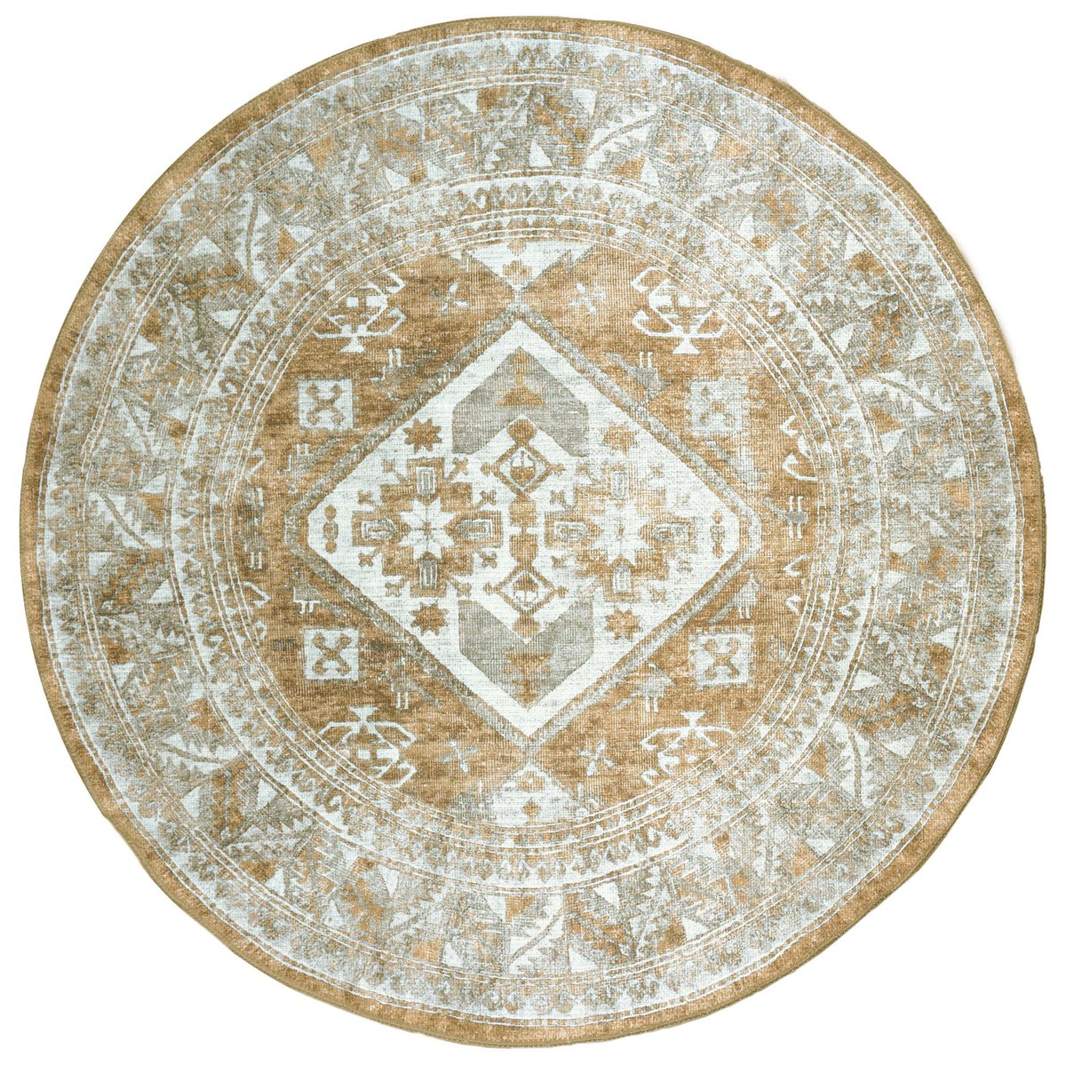 Vloerkleed Laria bruin vintage medaillon — Zwarthuisje